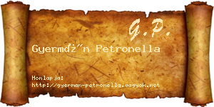 Gyermán Petronella névjegykártya